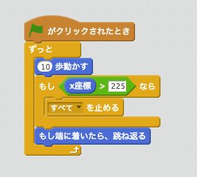 右に行き過ぎたら全てを止める