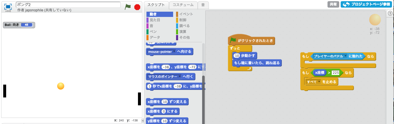 向きを観察する